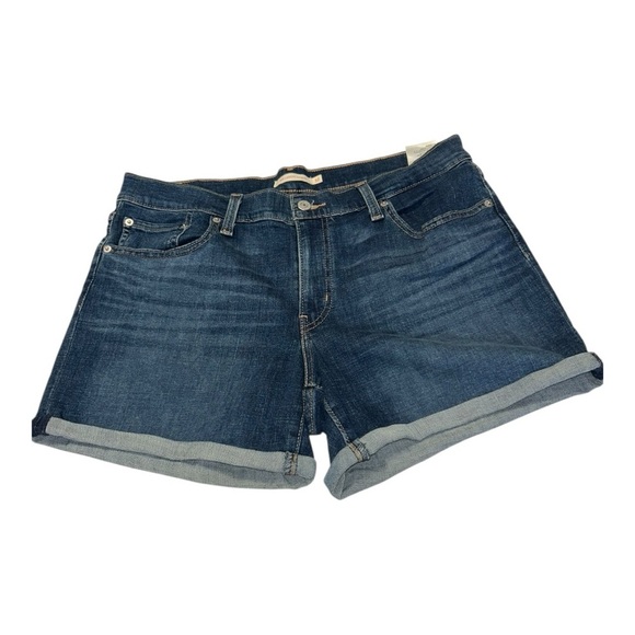 Levis Womens Denim Mid Length Shorts Sz 32 - Picture 1 of 9